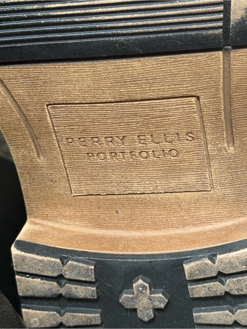 Perry Ellis Portafolio Boots Black Faux Leather Men's MANNING II Lace-Up SZ 9